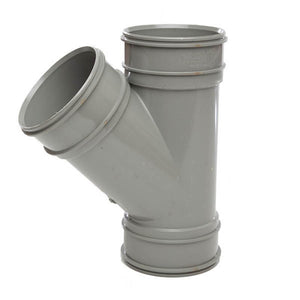 4"/110mm x 135° Single Branch Triple Socket - Solvent Grey - 35161