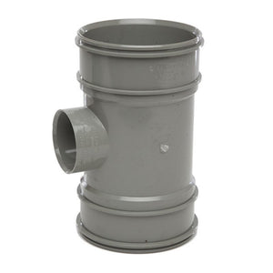 4"/110mm 1 1/4" (36mm) Boss Outlet, Double Socket - Solvent Grey - Type 2 - 35183