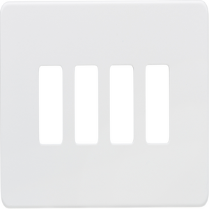 GDSF004MW Screwless 4G grid faceplate - matt white