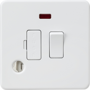 SF6300FMW 13A Switched Fused Spur with Neon and Flex Outlet - Matt White