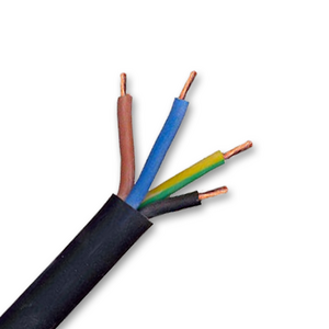 1.5mm 4 Core Black Cut Heavy Duty Tough Rubber Flex Cable - per M