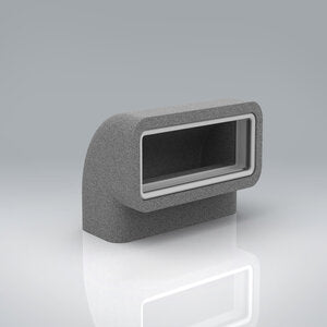 204 x 60mm Thermal duct Vertical 90 degree bend c/w duct to fitting connector(2)