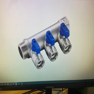 RIFLO 3/4" X 1/2" BLUE 3 PORT MANIFOLD