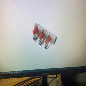 RIFLO 3/4" X 1/2" RED 3 PORT MANIFOLD