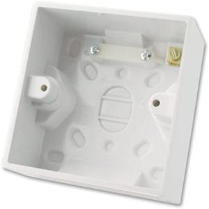 Deep 44mm white surface box single