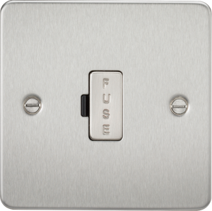 Knightsbridge Flat Plate 13A fused spur unit - brushed chrome FP6000BC