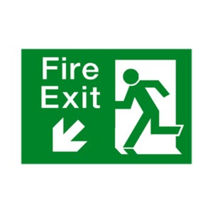 Emergency Exit Sign (down left arrow)