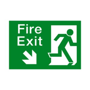 Emergency Exit Sign (down right arrow)