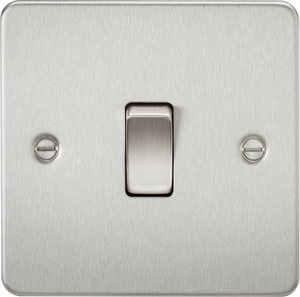 Knightsbridge Flat Plate 10AX 1G Intermediate Switch - Brushed Chrome FP1200BC