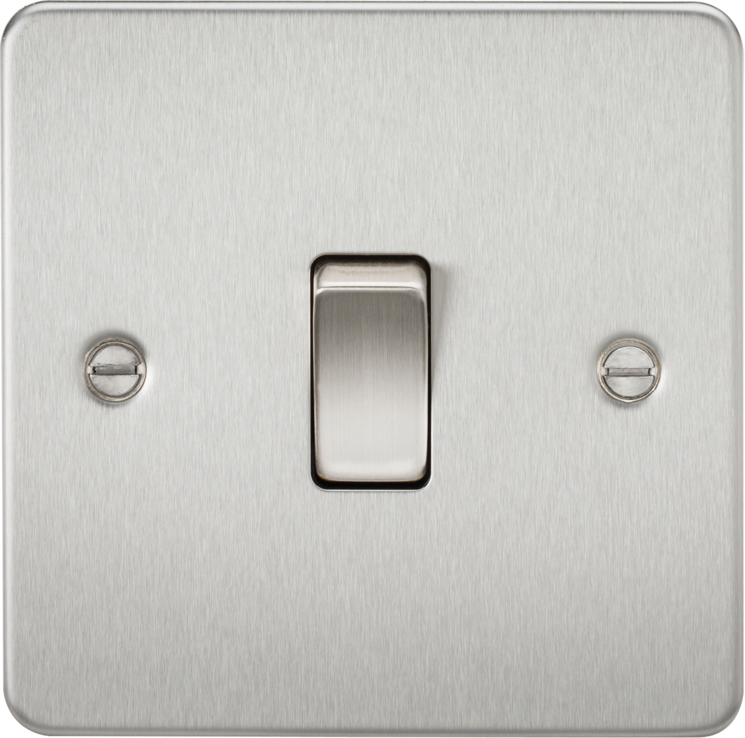 Knightsbridge Flat Plate 10AX 1G Intermediate Switch - Brushed Chrome FP1200BC