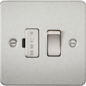 Knightsbridge Flat Plate 13A switched fused spur unit - brushed chrome FP6300BC