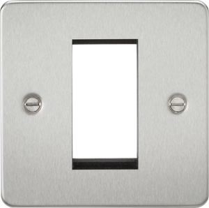 Knightsbridge Flat Plate 1G Modular Faceplate - Brushed Chrome FP1GBC