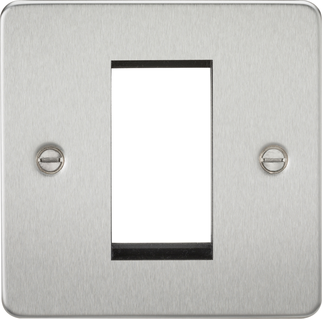 Knightsbridge Flat Plate 1G Modular Faceplate - Brushed Chrome FP1GBC