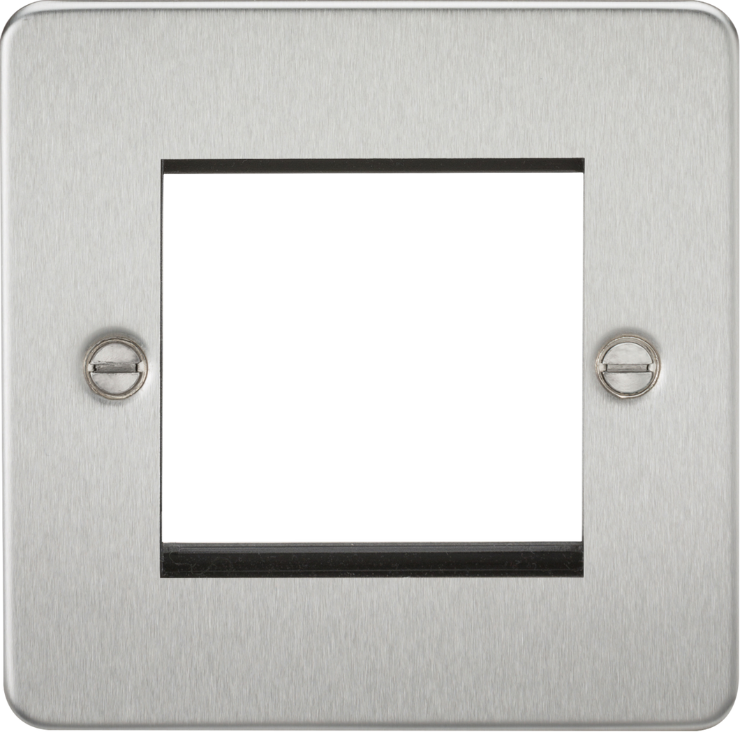 Knightsbridge Flat Plate 2G modular faceplate - brushed chrome FP2GBC