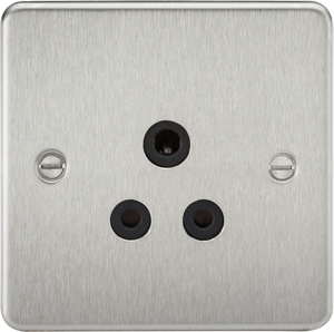 Knightsbridge Flat Plate 5A unswitched socket - brushed chrome FP5ABC