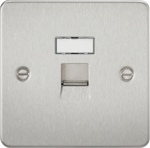 Knightsbridge Flat Plate RJ45 network outlet - brushed chrome FPRJ45BC