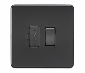 KNIGHTSBRIDGE 1G SCREWLESS MATT BLACK 13A SWITCHED FUSED SPUR SF6300MBB