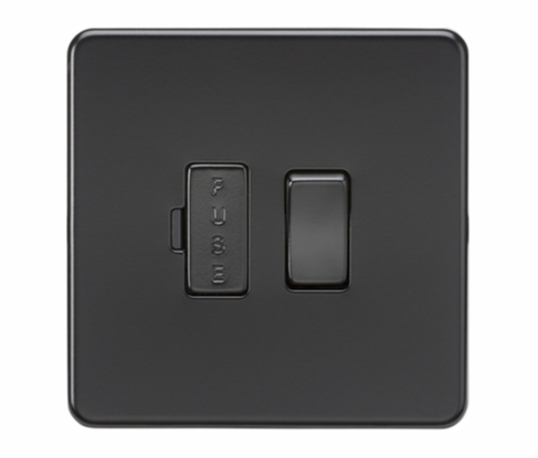KNIGHTSBRIDGE 1G SCREWLESS MATT BLACK 13A SWITCHED FUSED SPUR SF6300MBB
