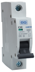 BG CUMC20−01 MCB SP TYPE C 20A 6KA