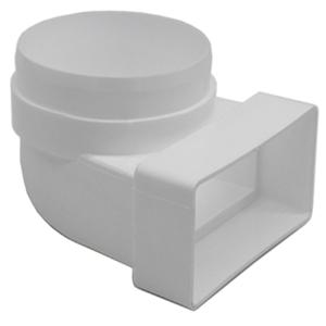 110x54mm Plastic Flat Ducting Elbow adapter to round