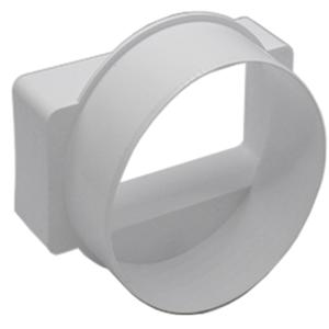 110x54mm Plastic Duct Rectangle to Round 100mm Adaptors