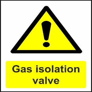 Gas Emergency Isolation Valve Label
