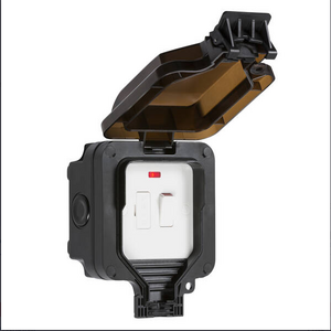 13A Switches Spur with Neon- IP66 (Black)