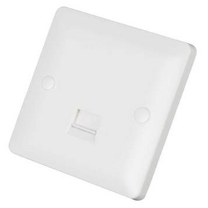 MK Base 1 Gang Secondary Telephone Socket White