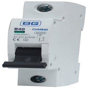 BG CUMB40−01 MCB SP TYPE B 40A 6KA