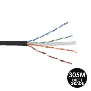 CABLE CAT6 EXTERNAL DUCTGRADE BLK - PER 305M BOX