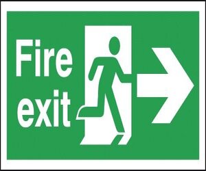 Emergency Exit Sign insert for hanging sign (Pointing Right) – westcoastmep