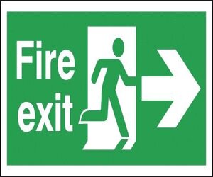Emergency Exit Sign insert for hanging sign (Pointing Right)
