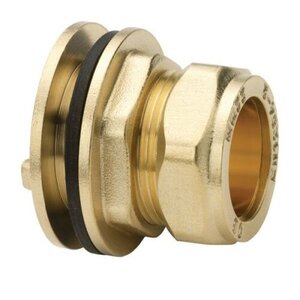 22MM BRASS COMPRESSION TANK CONNECTOR C/W WASHER