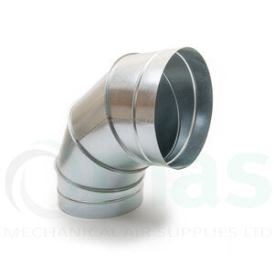 250MM METAL SPIRAL DUCT 90 DEGREE BEND